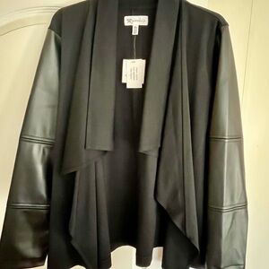Rafaella Black Blazer with Faux Leather Sleeves